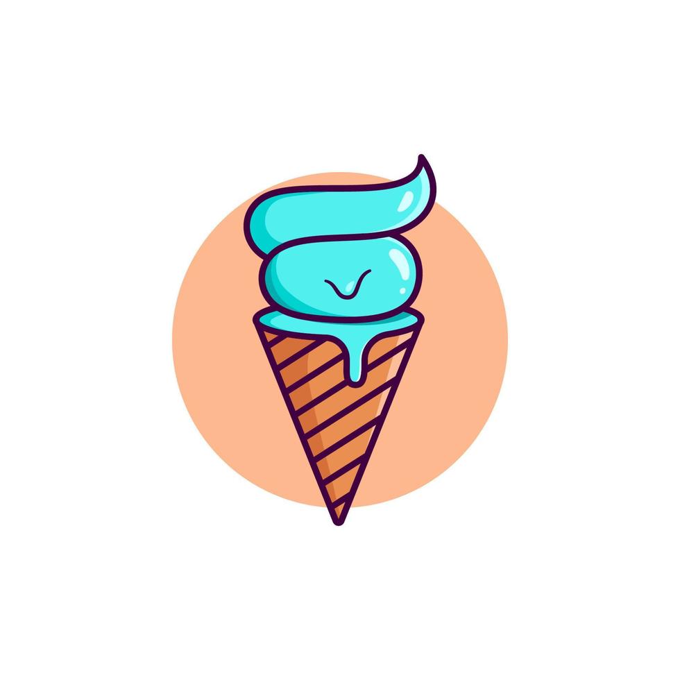 Ilustración de diseño de icono de vector de helado