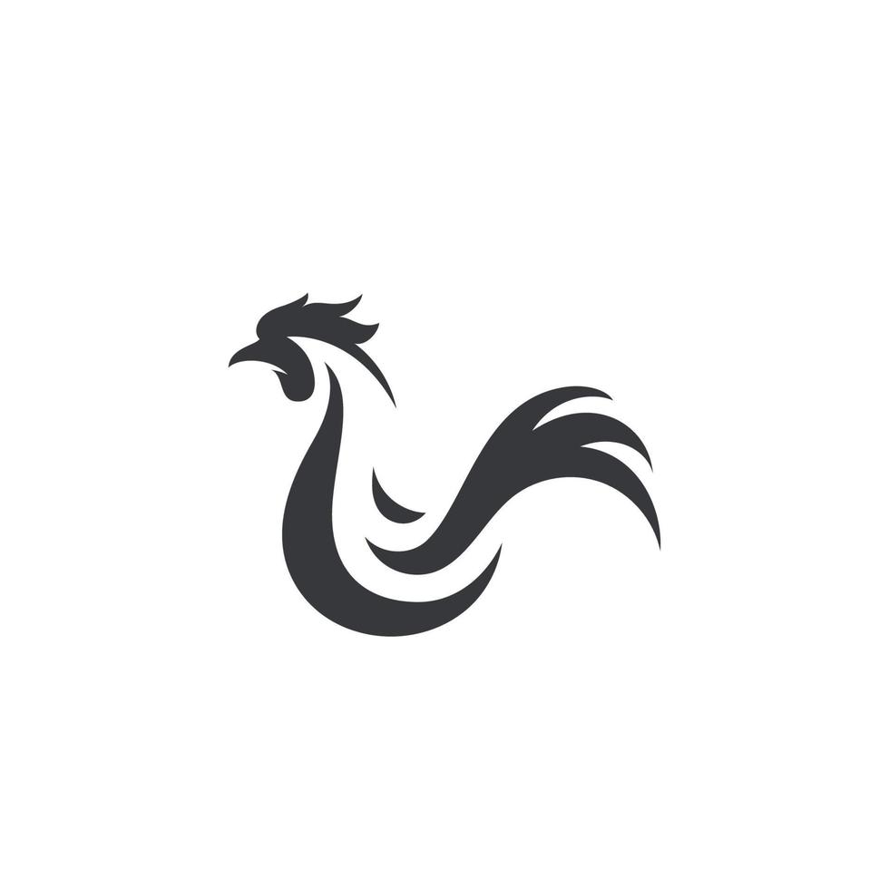 Silhouette of the rooster vector icon