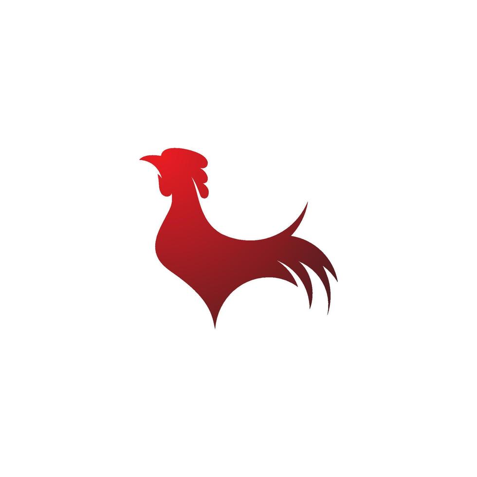 Silhouette of the rooster vector icon