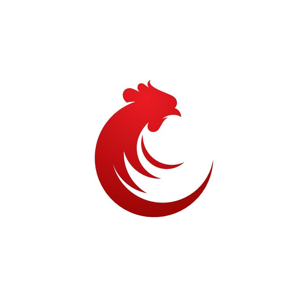 Silhouette of the rooster vector icon