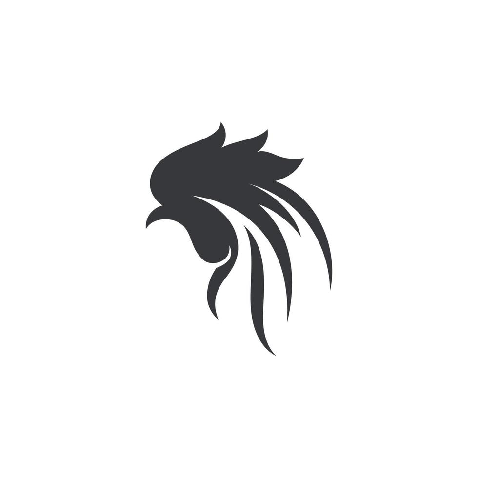 Silhouette of the rooster vector icon