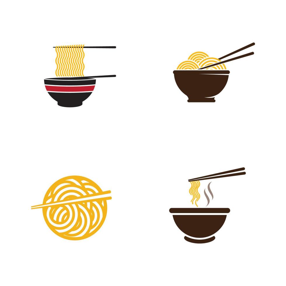 ilustración de símbolo de signo de comida de fideos vector