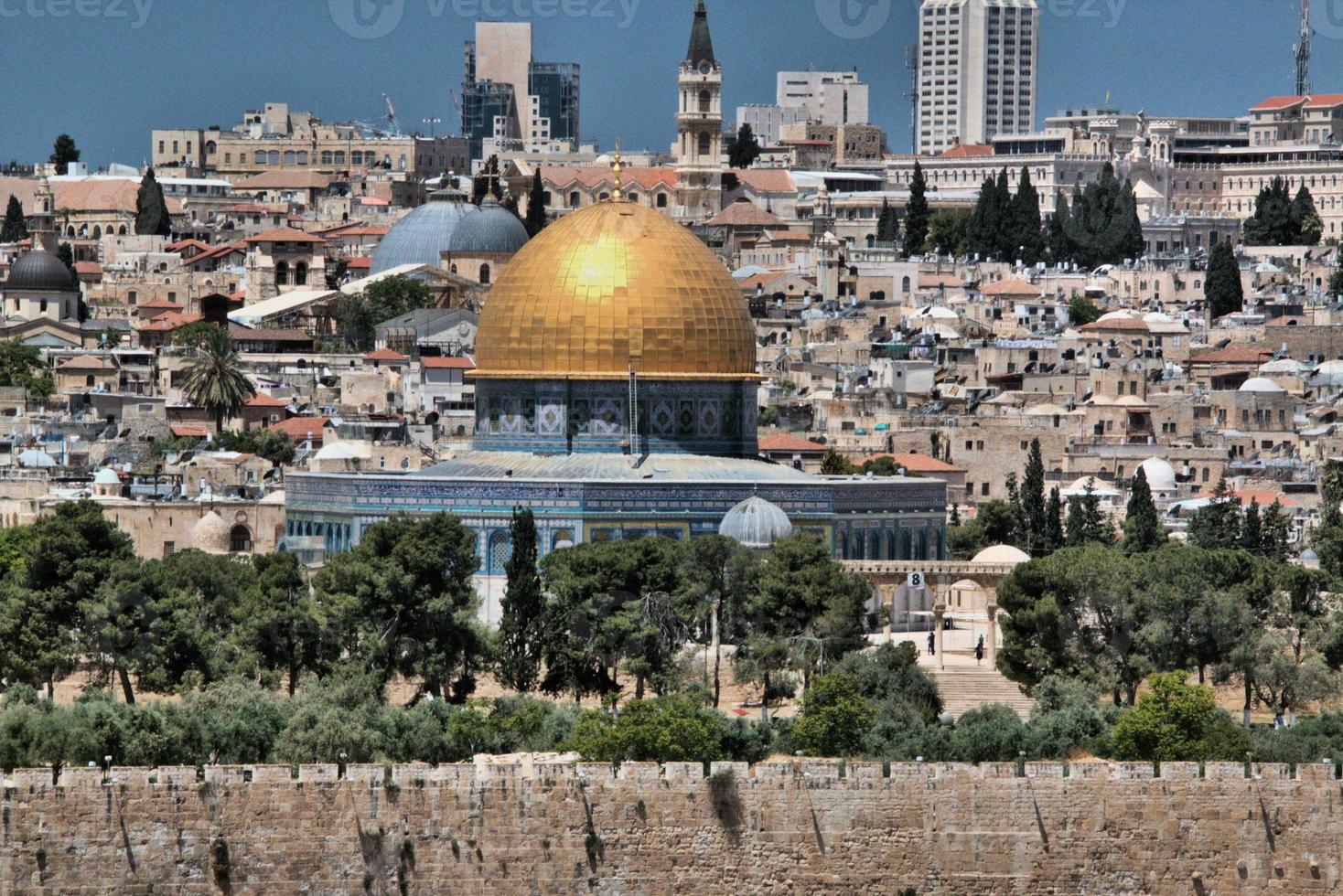 A view of the Dome of the Rock from the Mount of Olives photo