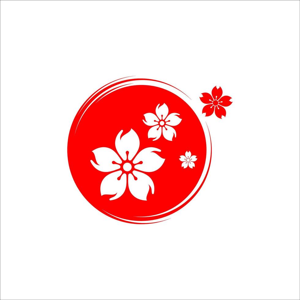 icono de vector de flor de belleza de sakura