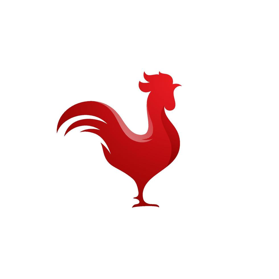 silueta del icono de vector de gallo