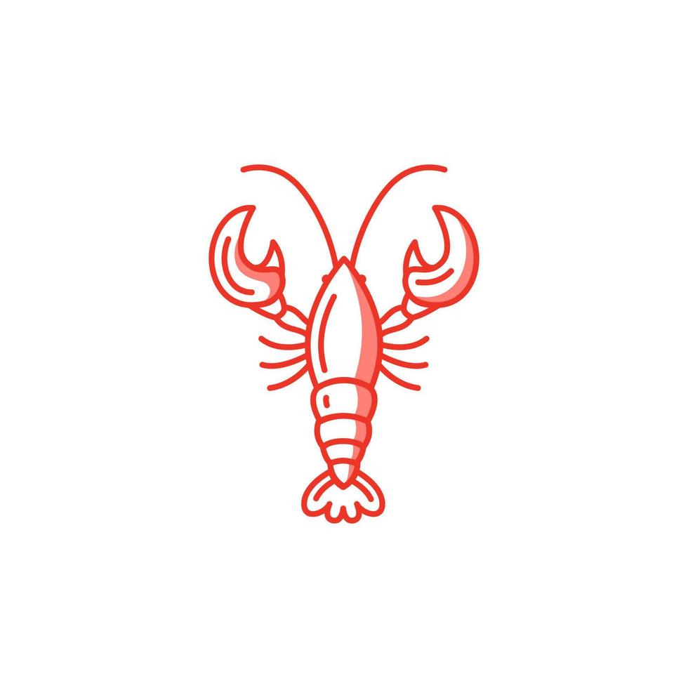 Shrimp vector icon illustration