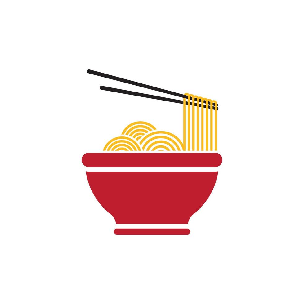 ilustración de símbolo de signo de comida de fideos vector