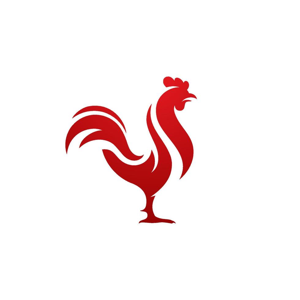 Silhouette of the rooster vector icon