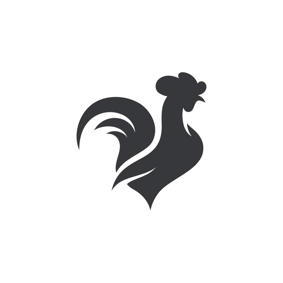 Silhouette of the rooster vector icon