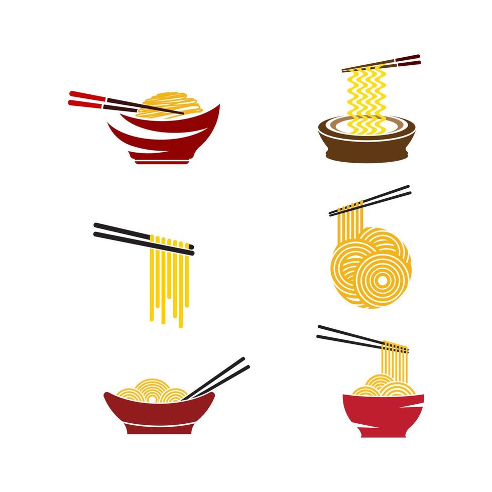 ilustración de símbolo de signo de comida de fideos vector