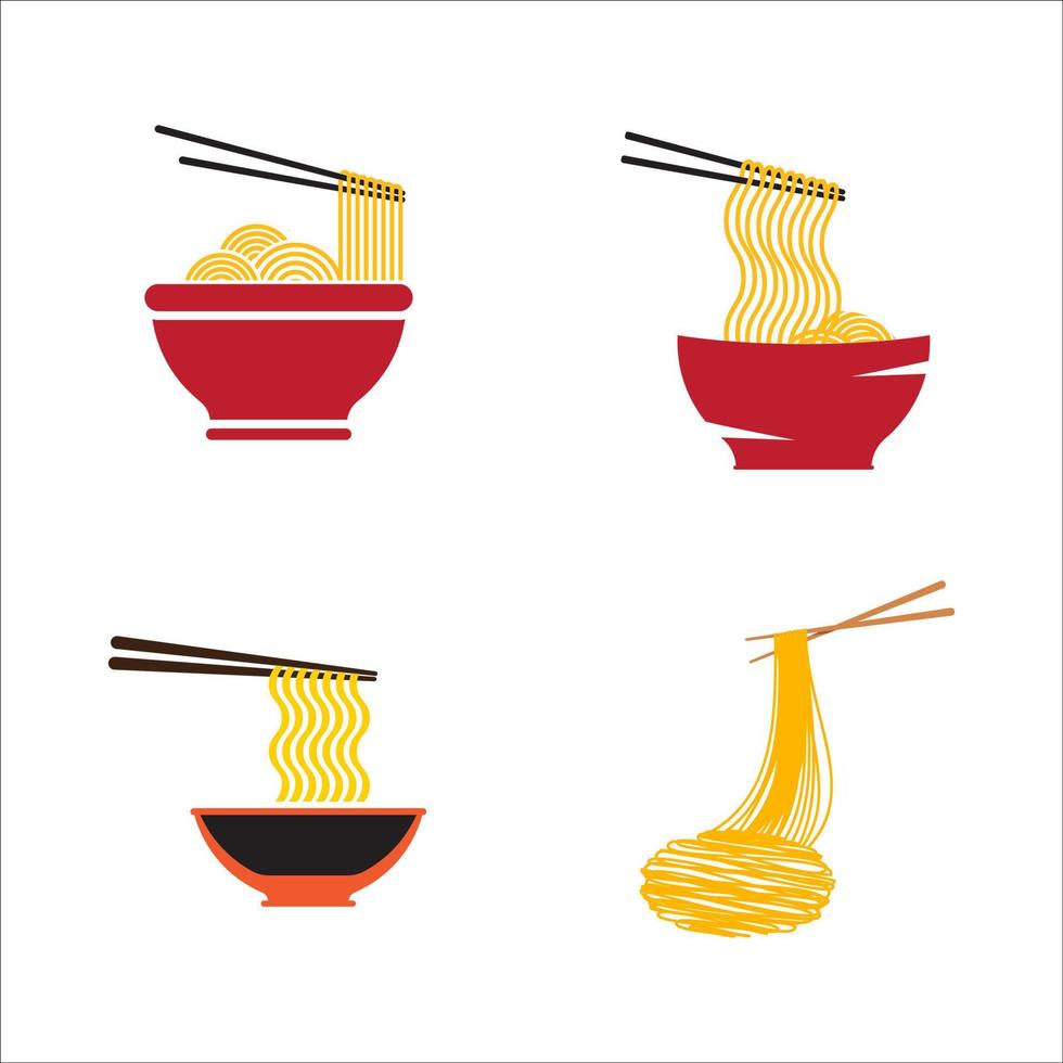 ilustración de símbolo de signo de comida de fideos vector