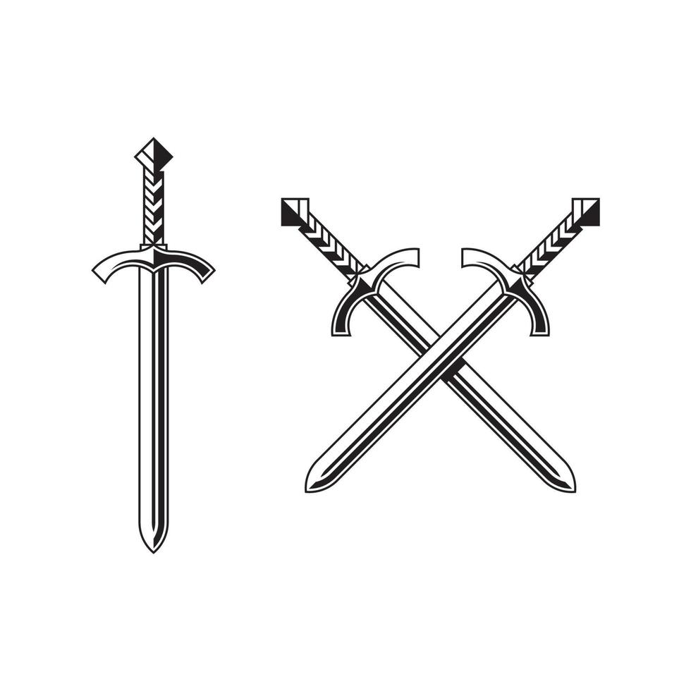 knight swords isolated on white background vector