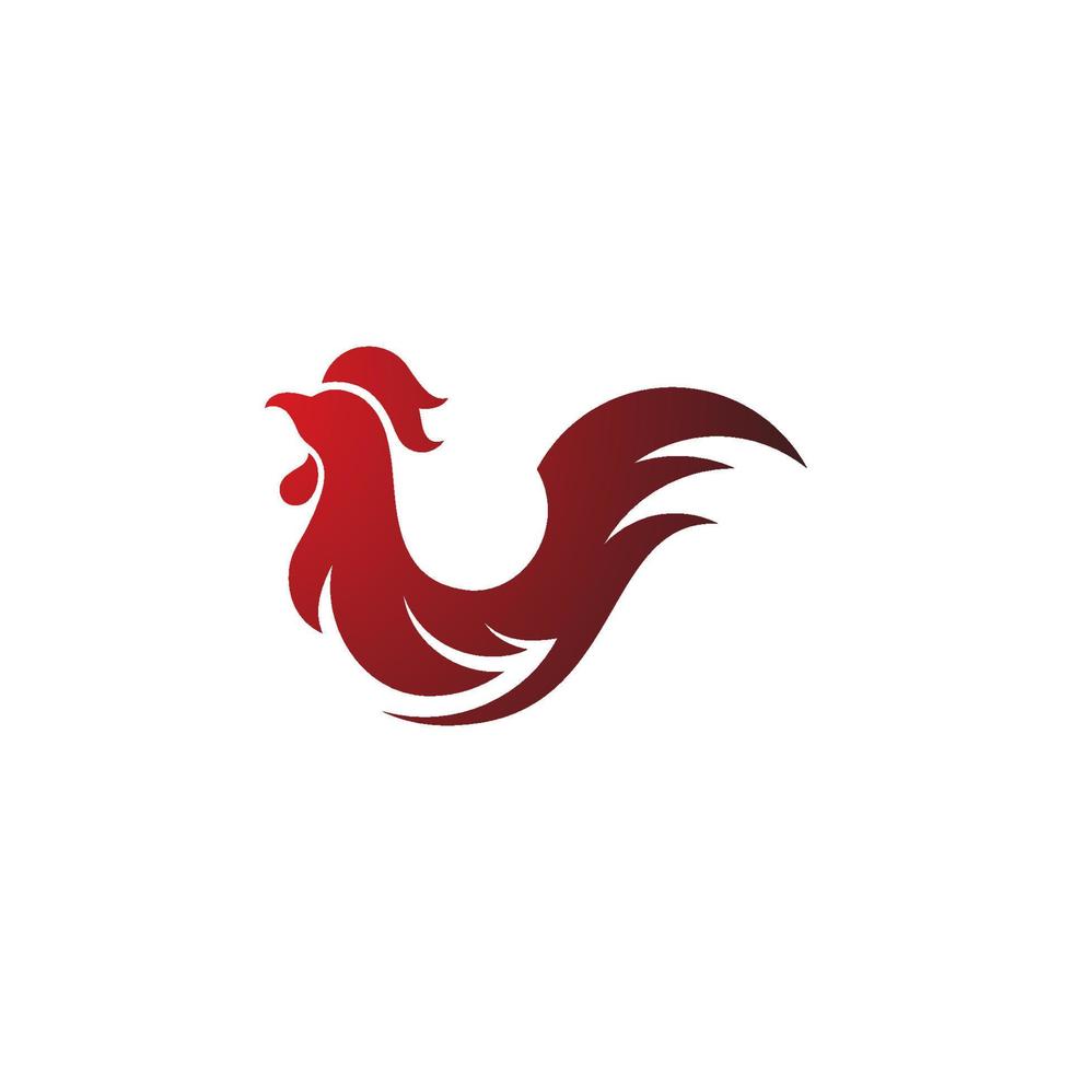 Silhouette of the rooster vector icon