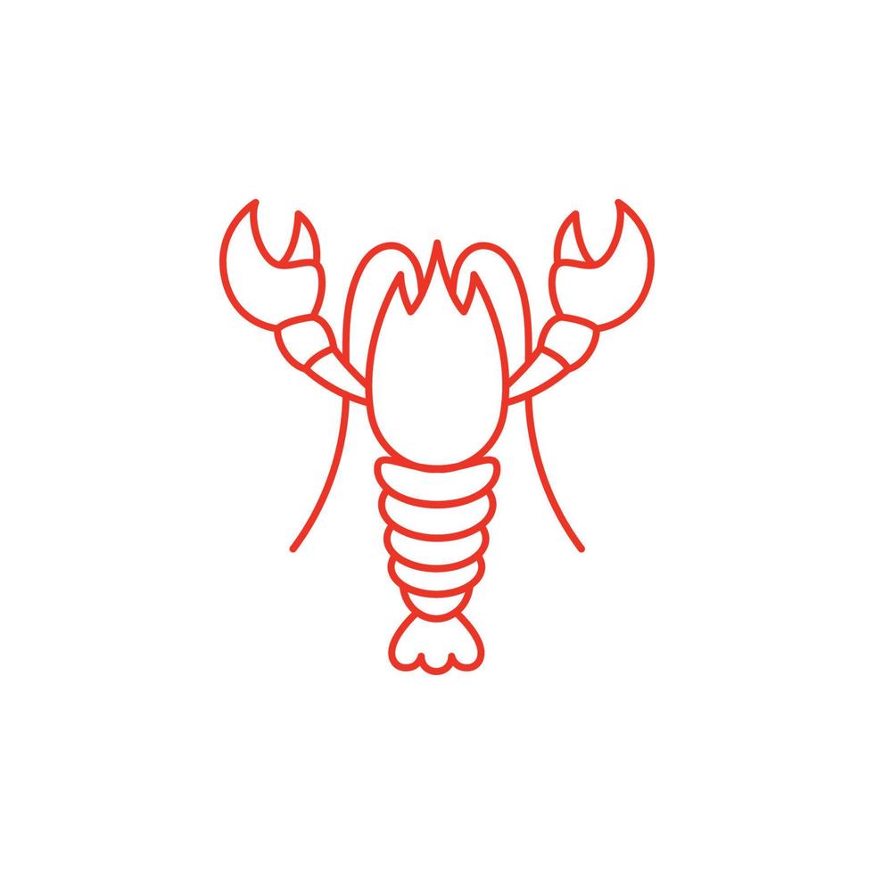 Shrimp vector icon illustration