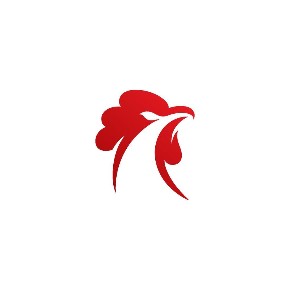 Silhouette of the rooster vector icon