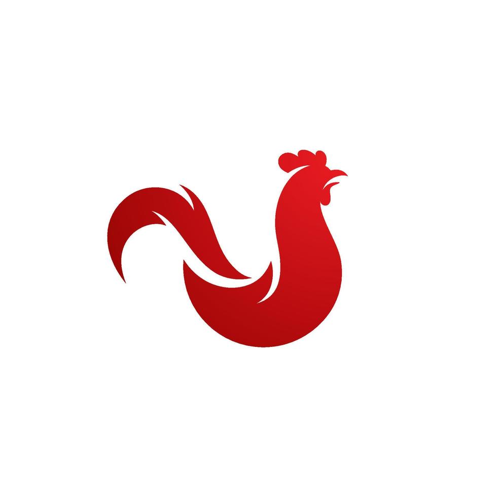 silueta del icono de vector de gallo