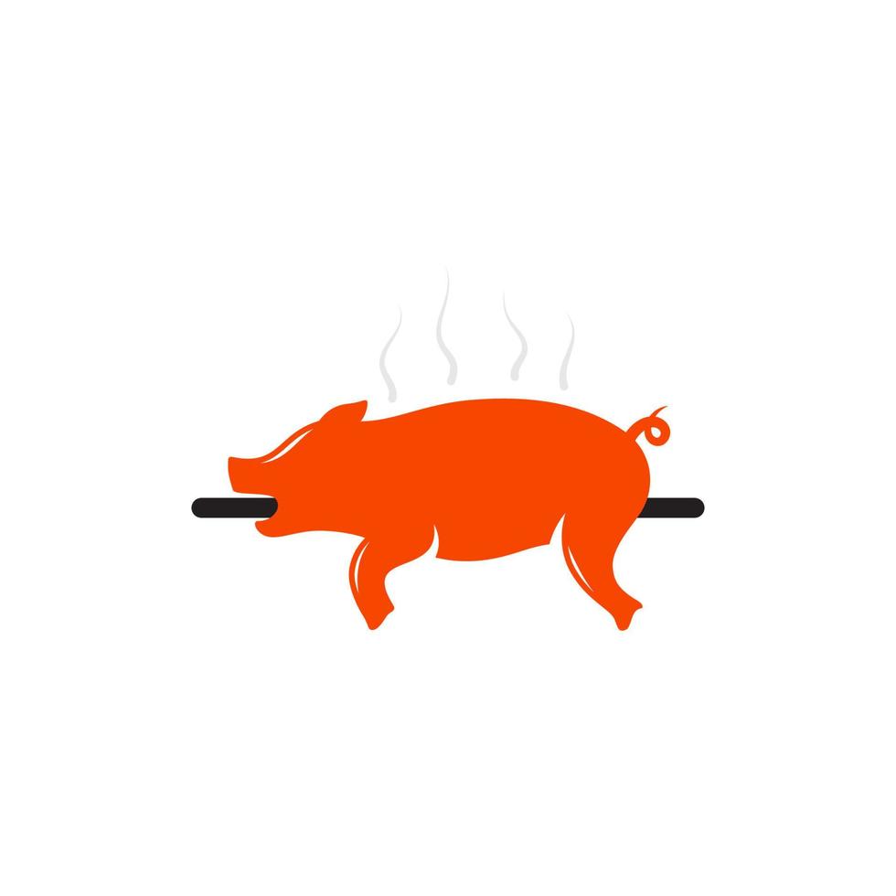 Ilustración de icono de vector de plantilla de símbolo de cerdo