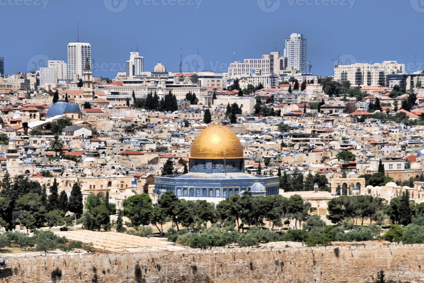 A view of the Dome of the Rock from the Mount of Olives photo