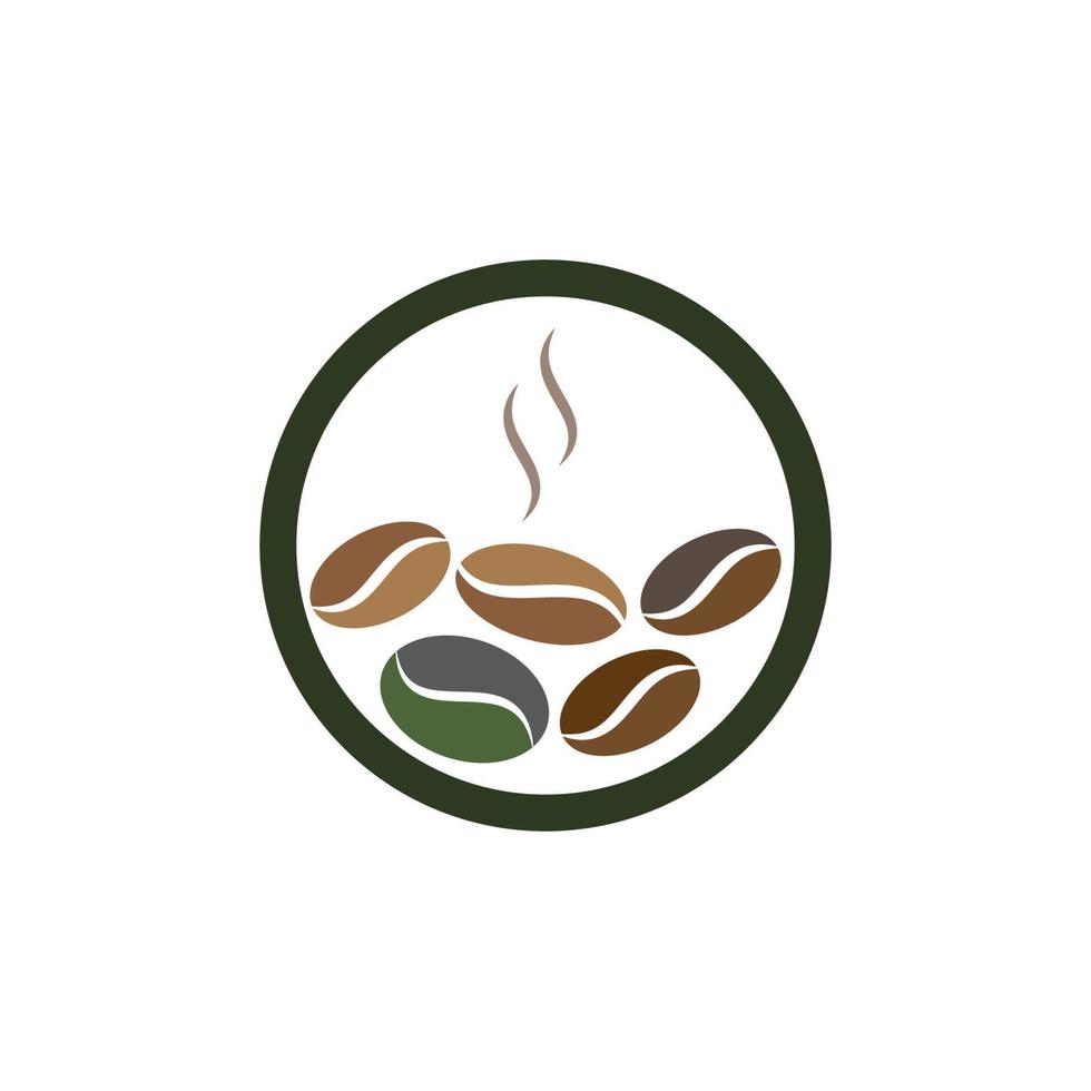 logo de granos de cafe vector