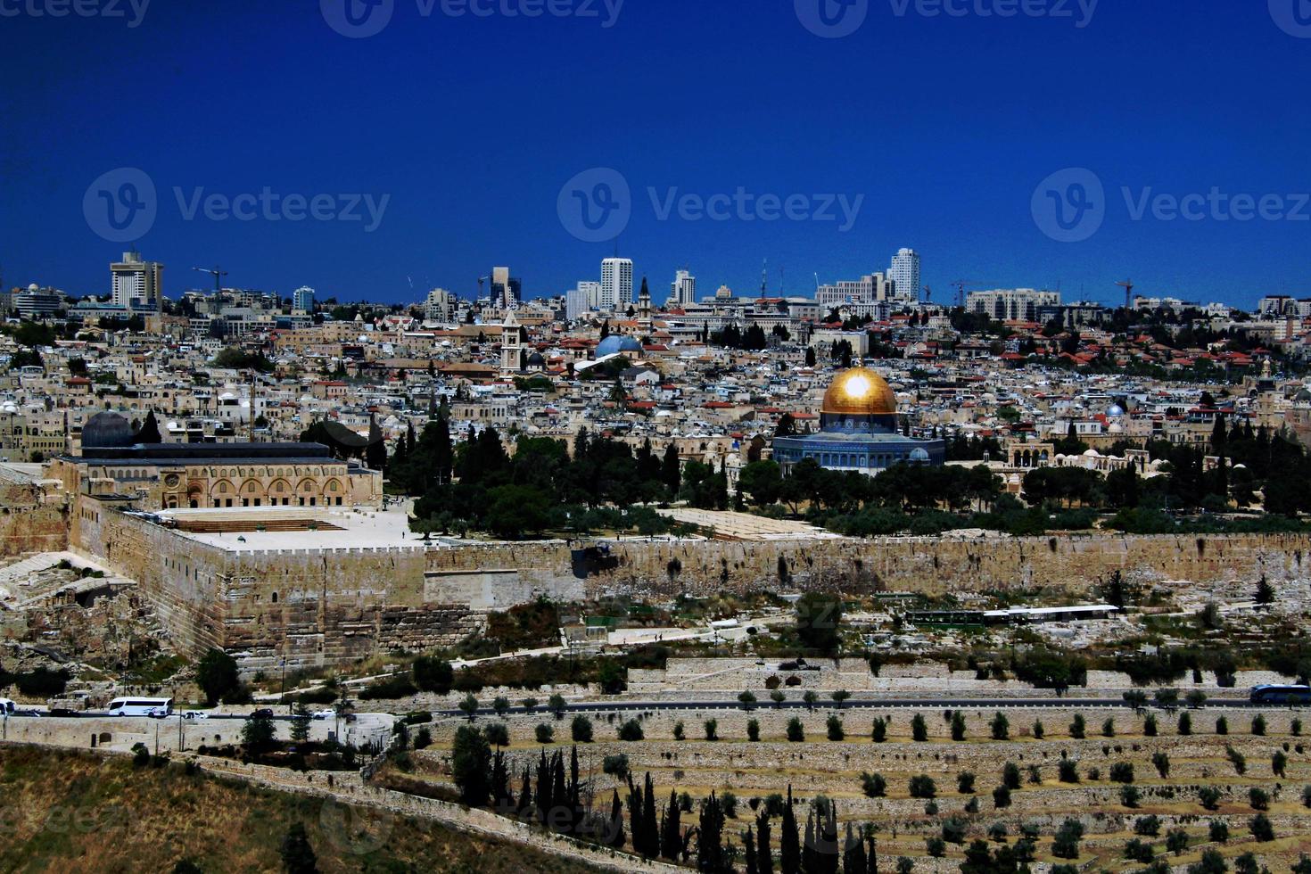 A view of the Dome of the Rock from the Mount of Olives photo