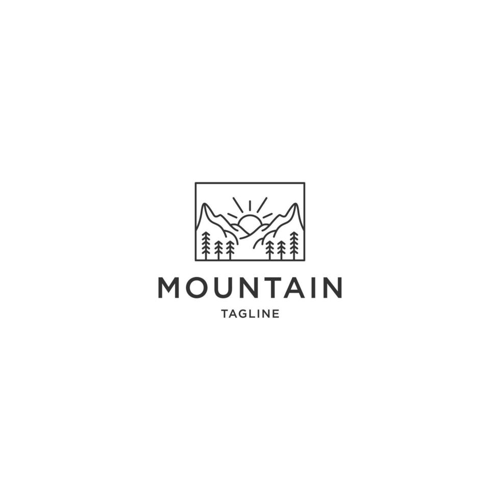 Mountain logo icon design template flat vector