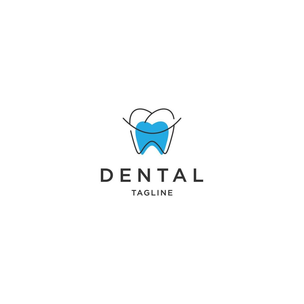 plantilla de diseño de icono de logotipo de línea dental vector