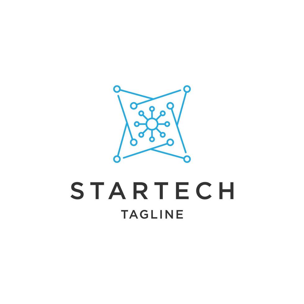 vector plano de plantilla de diseño de icono de logotipo de star tech