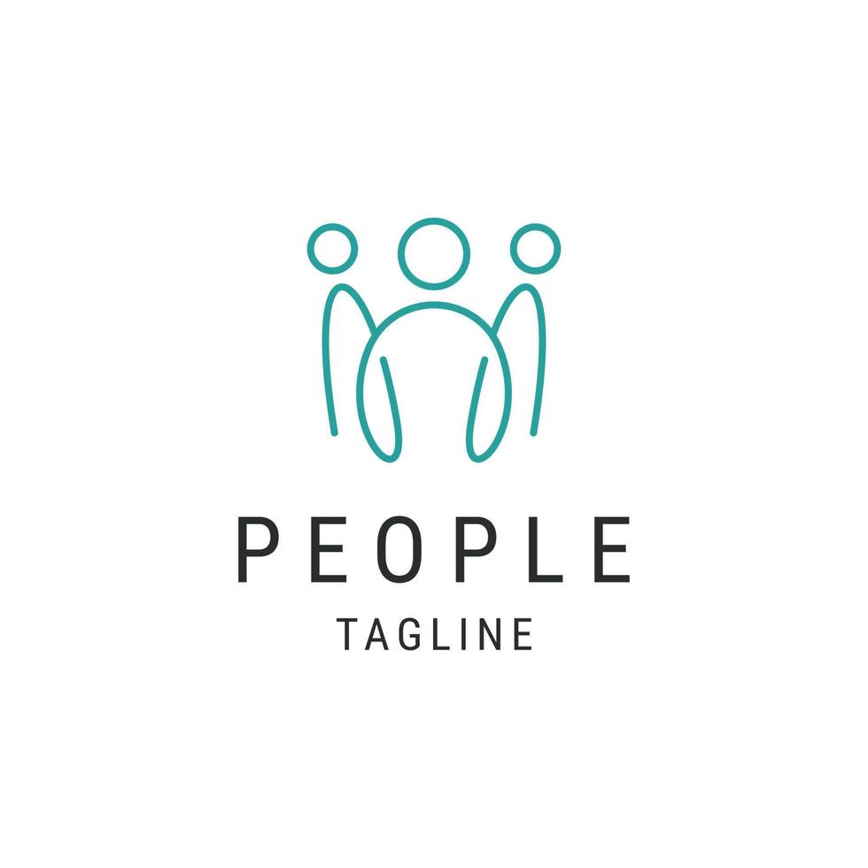People line logo icon design template flat vector illustration