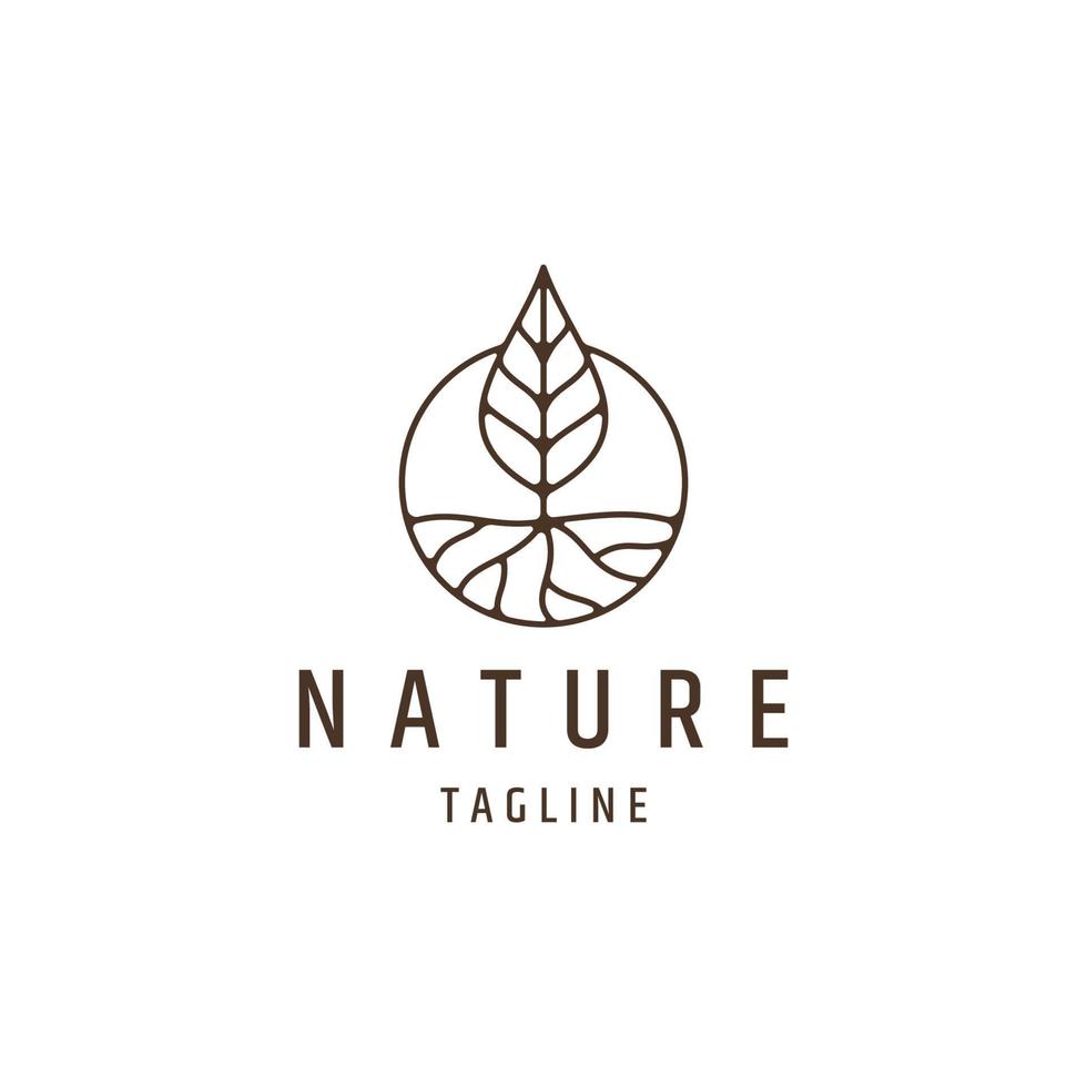 Nature flower line logo icon design template flat vector