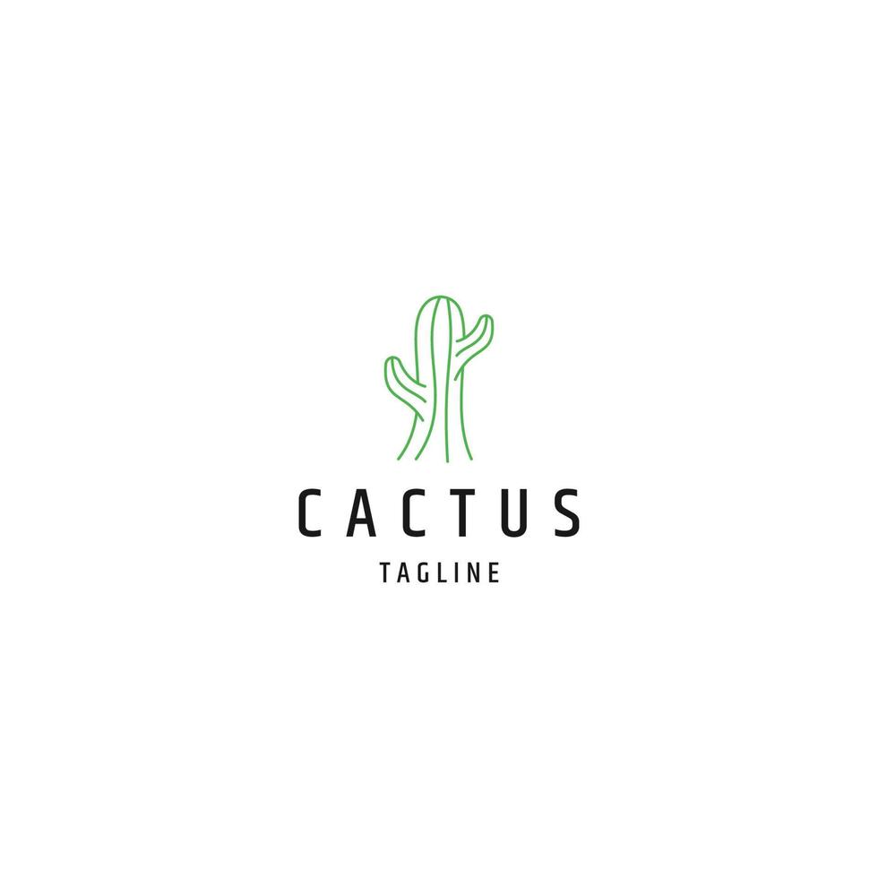 plantilla de diseño de icono de logotipo de cactus vector