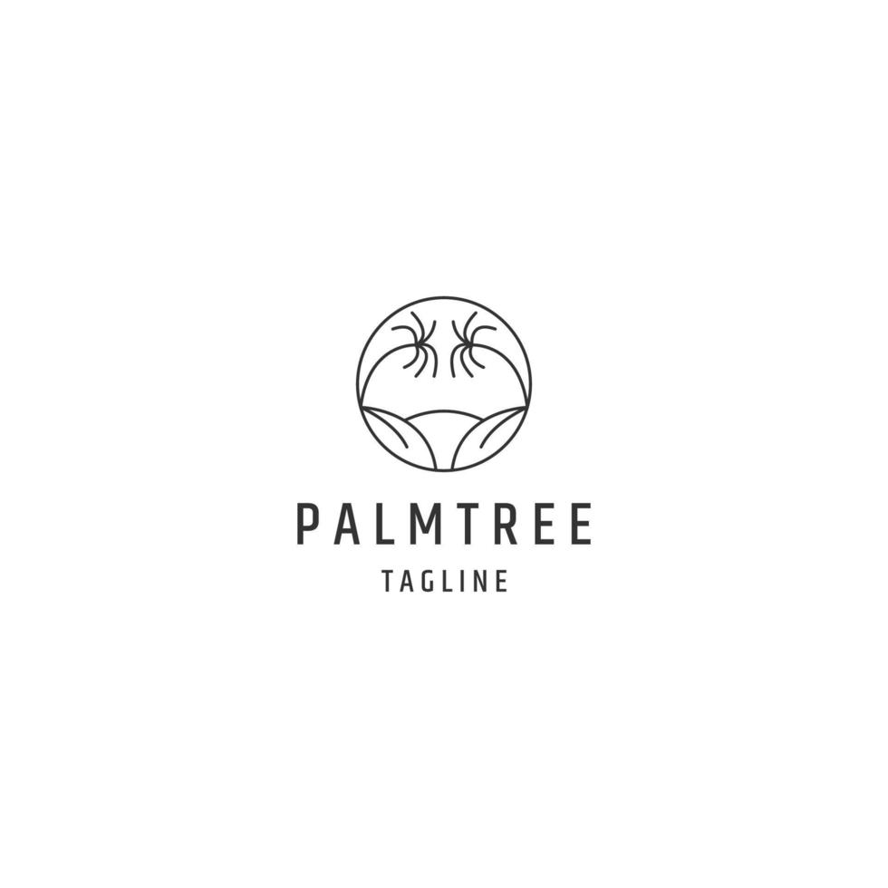 plantilla de diseño de icono de logotipo de línea de palmera vector