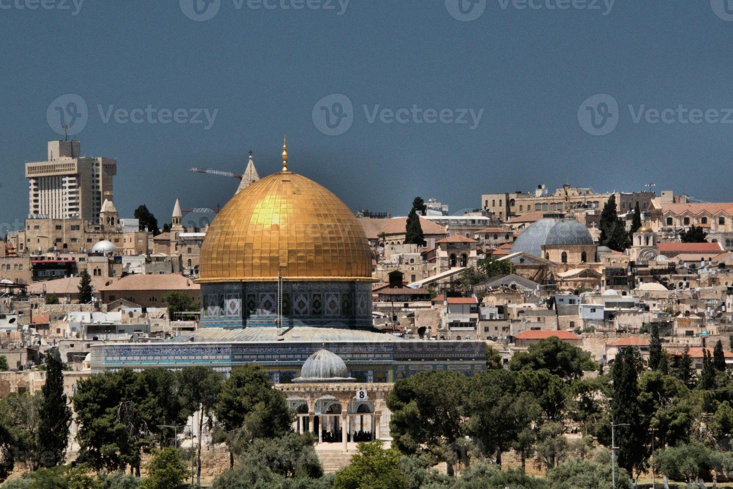 A view of the Dome of the Rock from the Mount of Olives photo
