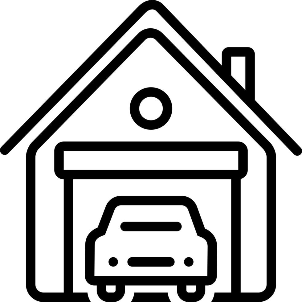 line icon for garage vector