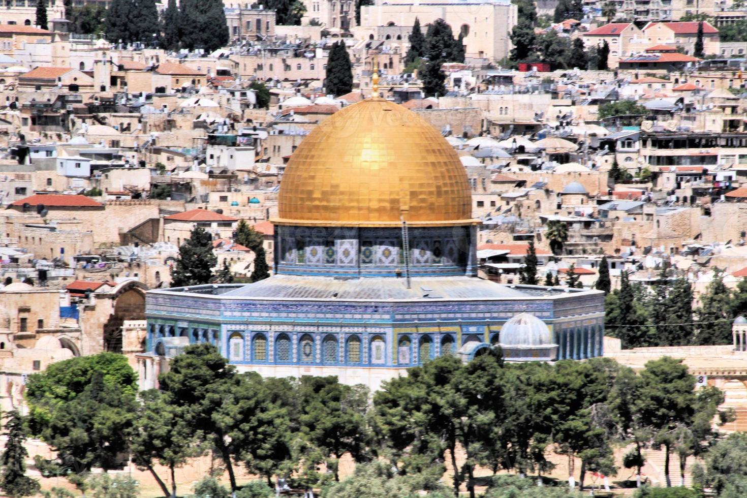 A view of the Dome of the Rock from the Mount of Olives photo