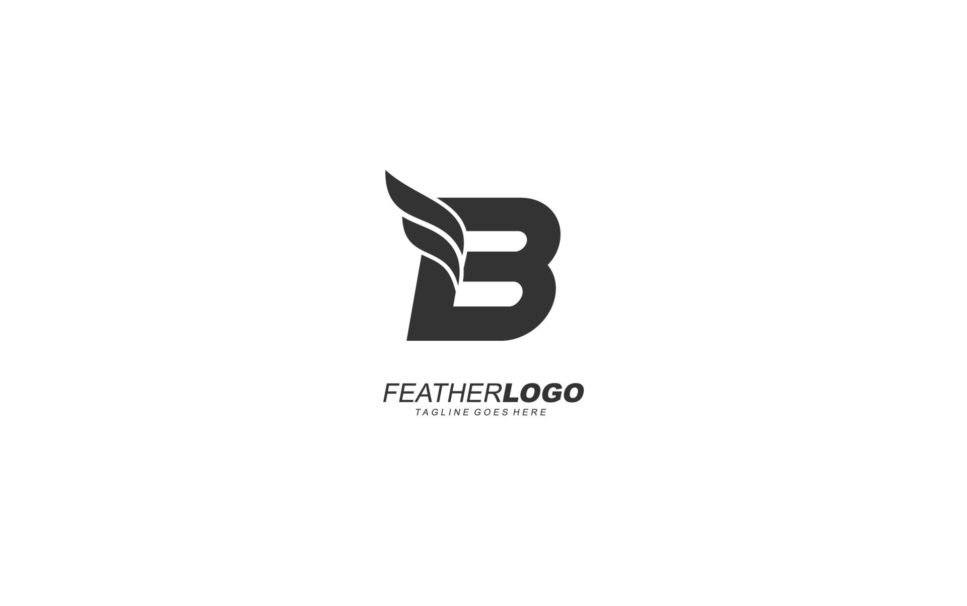 B logo wing for identity. feather template vector illustration for your ...