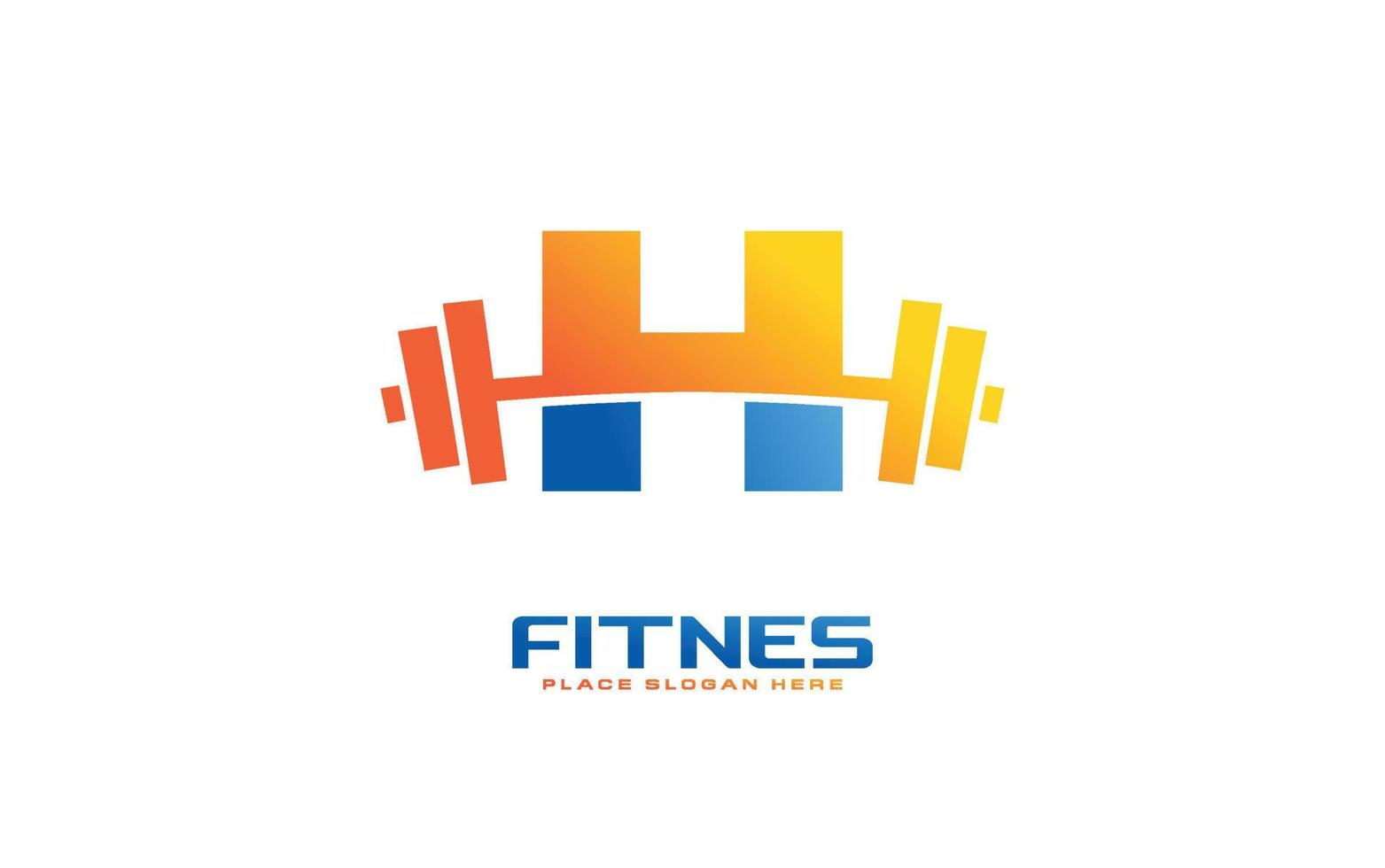 h logo vector de gimnasio para empresa de identidad. ilustración de vector de plantilla de fitness de letra inicial para su marca.