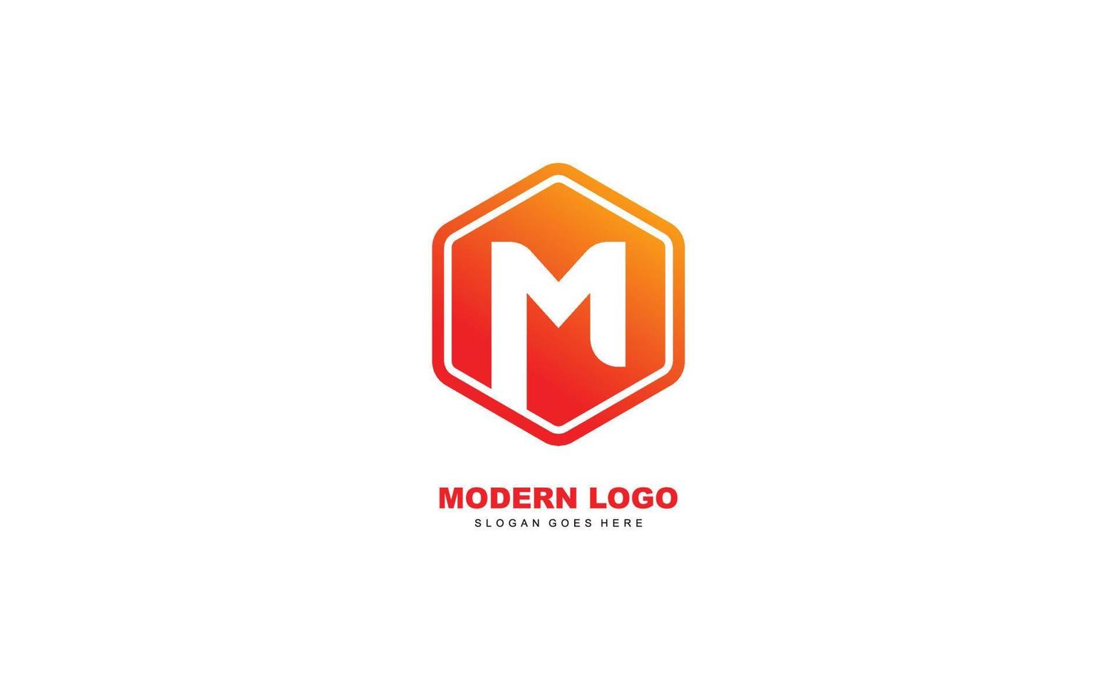forma de logotipo m para la identidad. ilustración de vector de plantilla de carta para su marca.