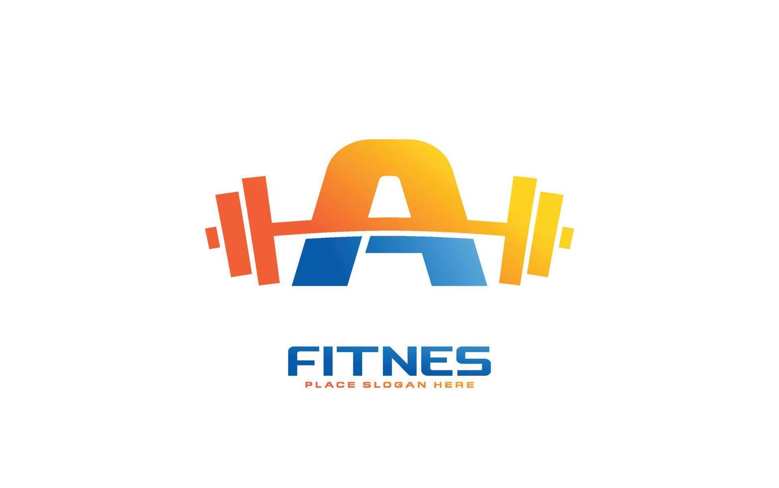 un vector de logotipo de gimnasio para la empresa de identidad. ilustración de vector de plantilla de fitness de letra inicial para su marca.