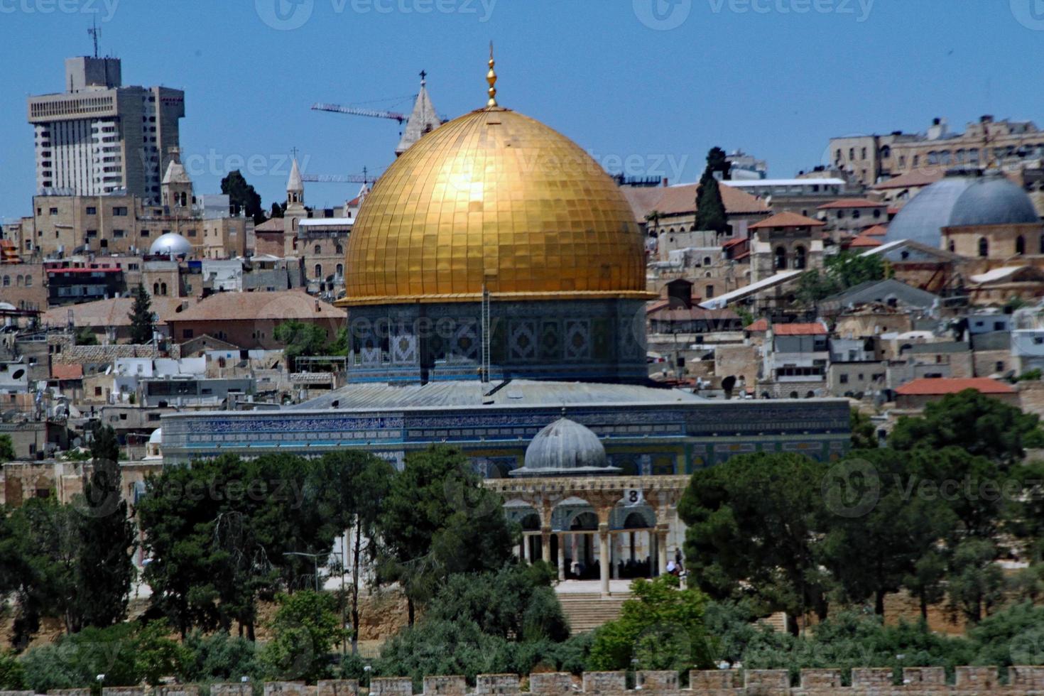 A view of the Dome of the Rock from the Mount of Olives photo