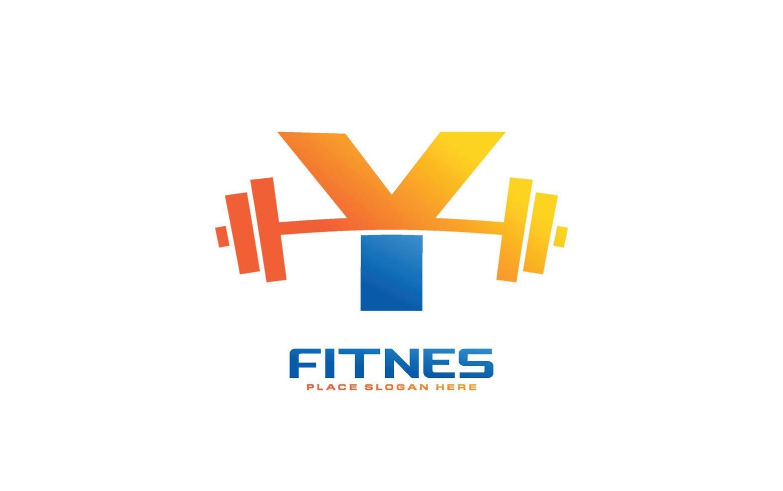 y logo gym vector para empresa de identidad. ilustración de vector de plantilla de fitness de letra inicial para su marca.