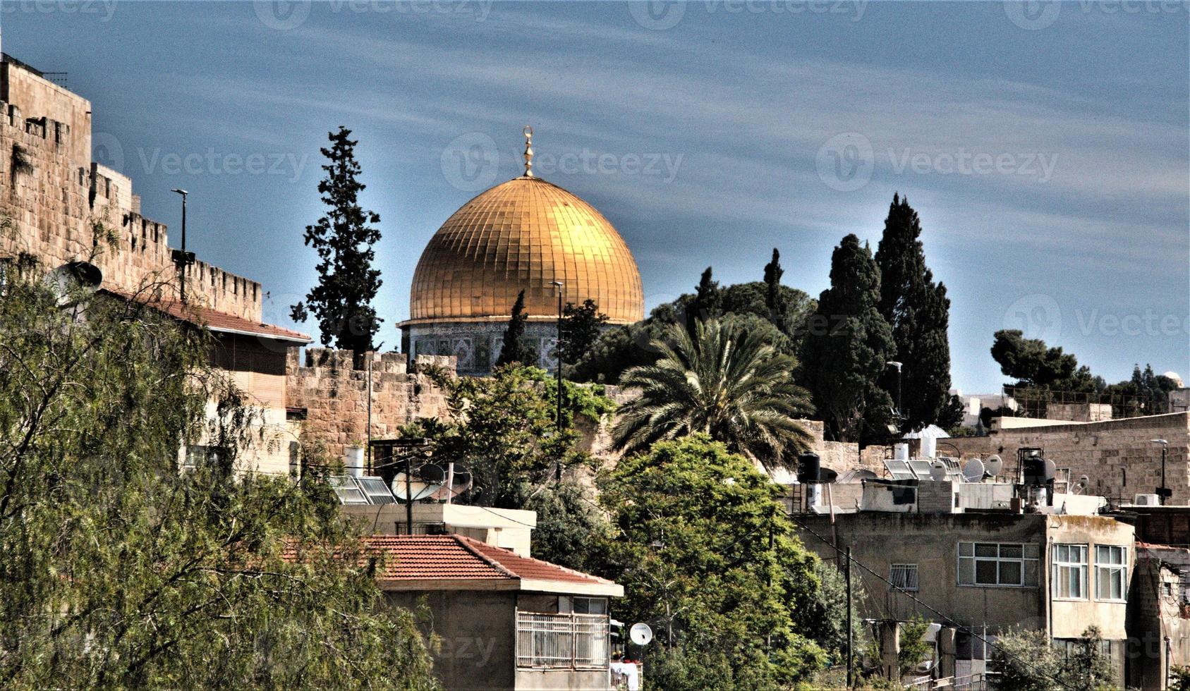 A view of the Dome of the Rock from the Mount of Olives photo