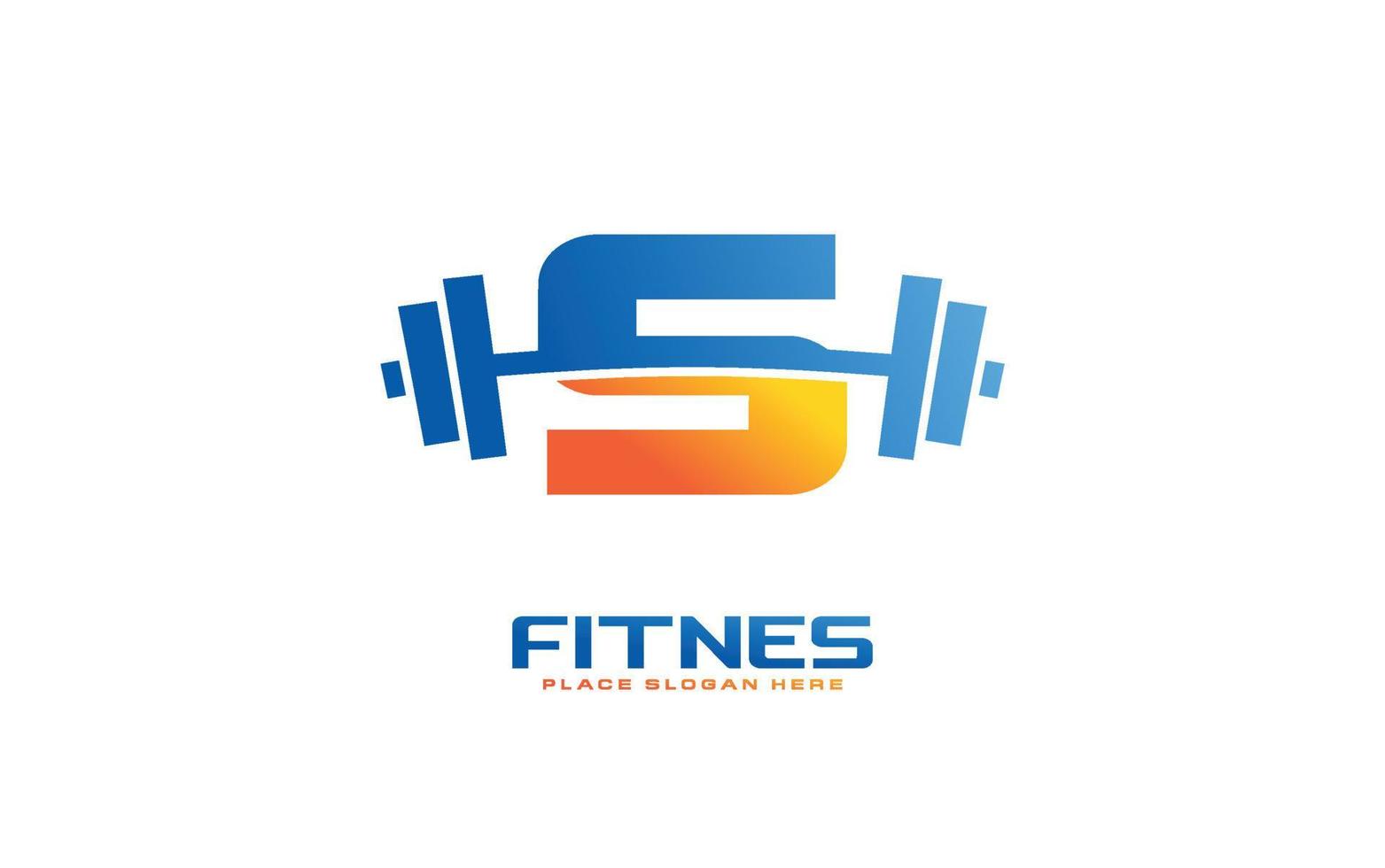 s logo vector de gimnasio para empresa de identidad. ilustración de vector de plantilla de fitness de letra inicial para su marca.