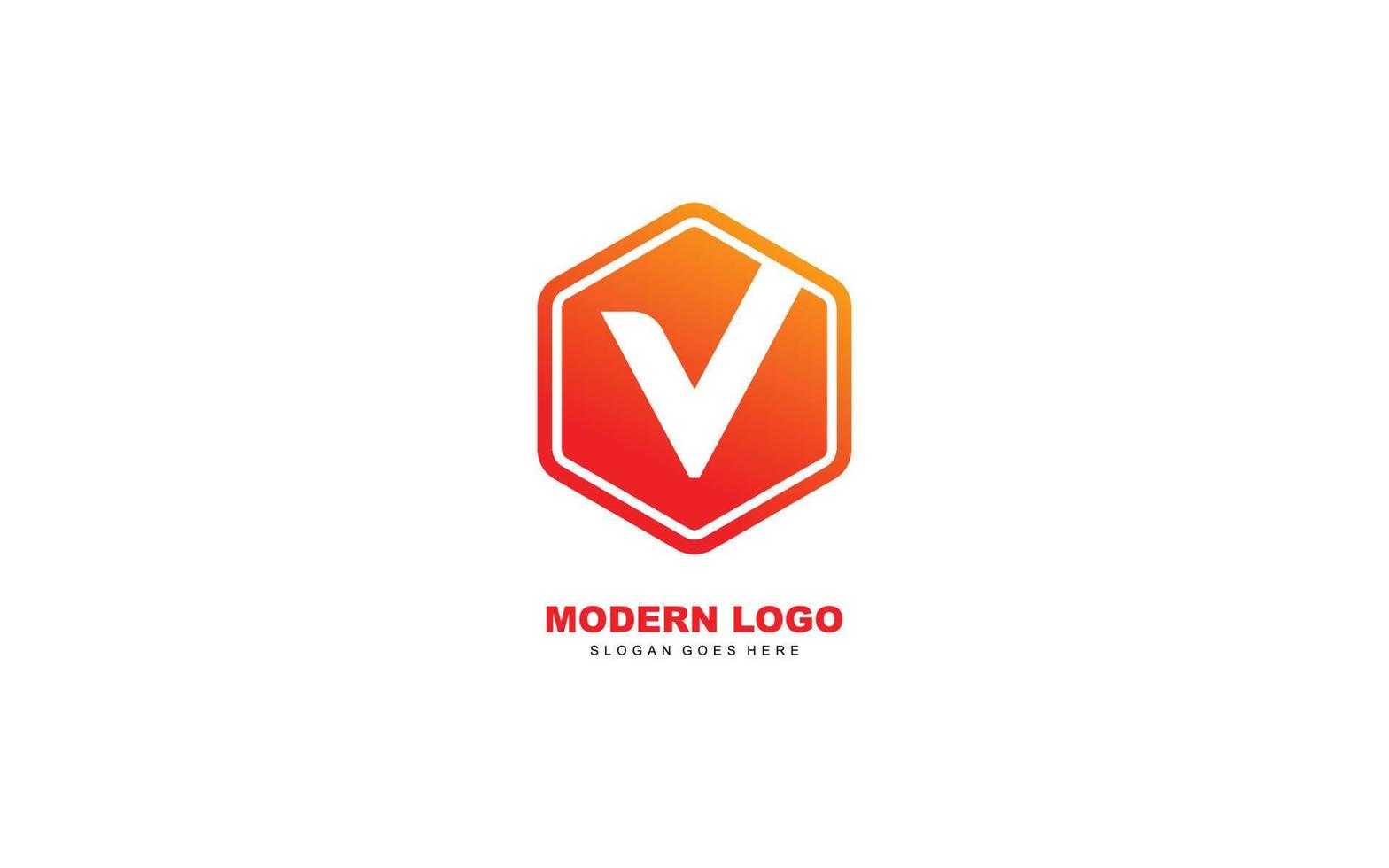 V logo shape for identity. letter template vector illustration for your brand.