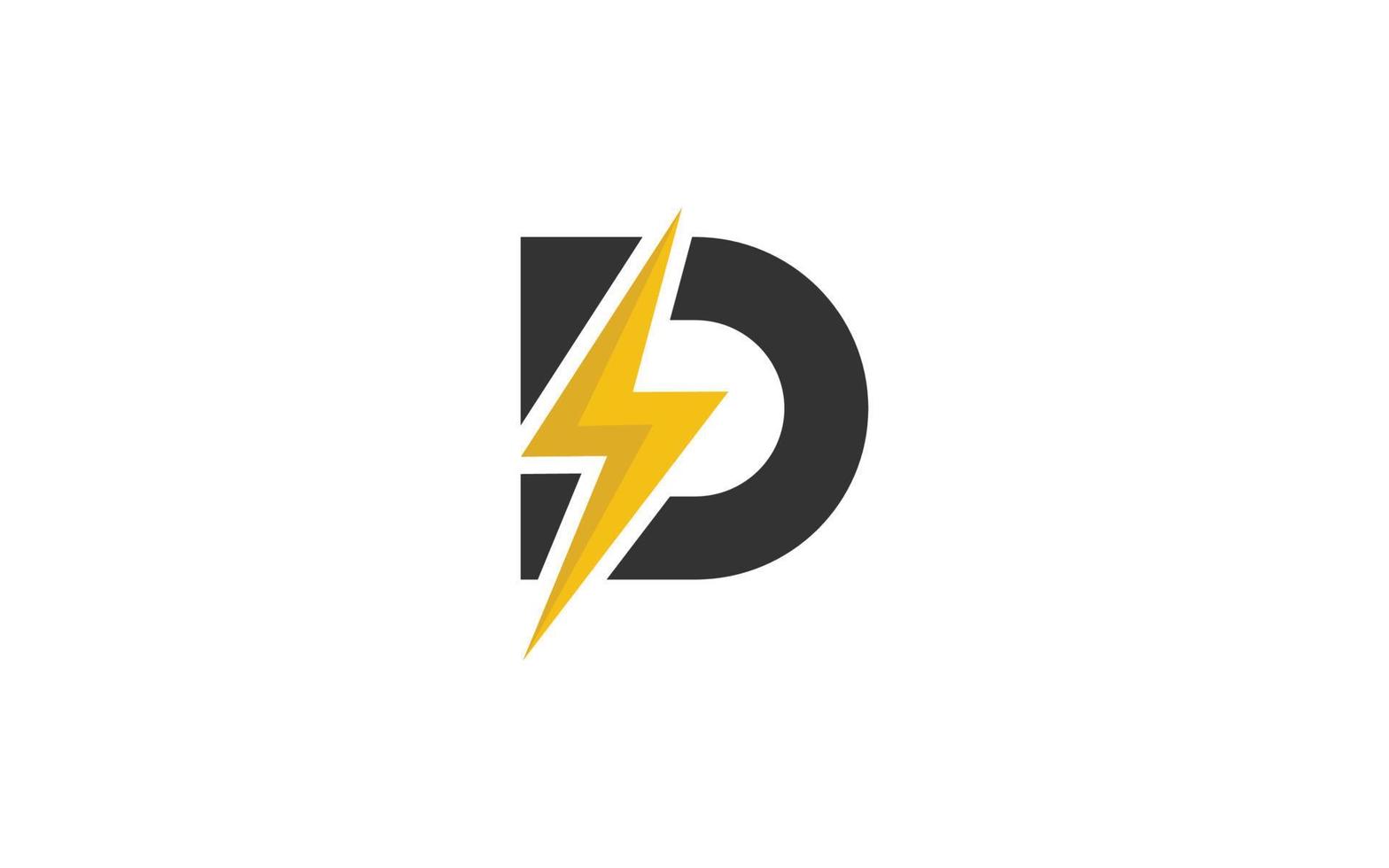 D logo energy vector for identity company. initial letter thunder ...