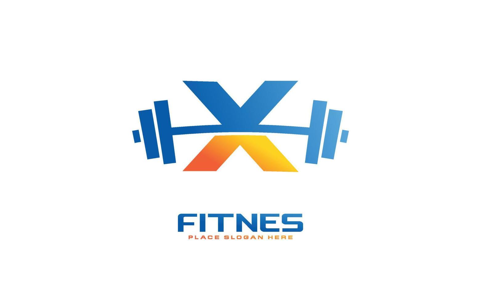 x logo gimnasio vector para empresa de identidad. ilustración de vector de plantilla de fitness de letra inicial para su marca.