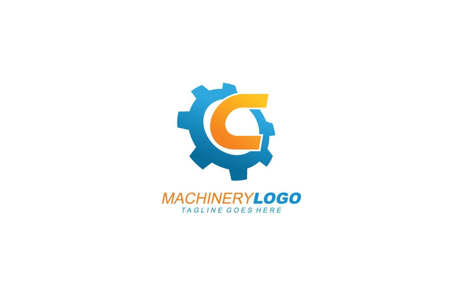 C logo gear for identity. industrial template vector illustration for your brand.