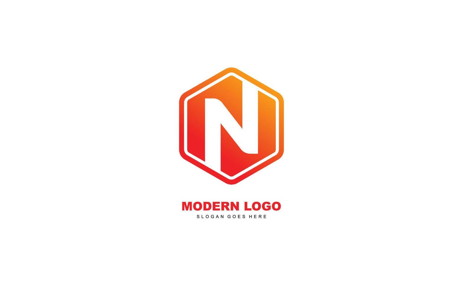 N logo shape for identity. letter template vector illustration for your brand.