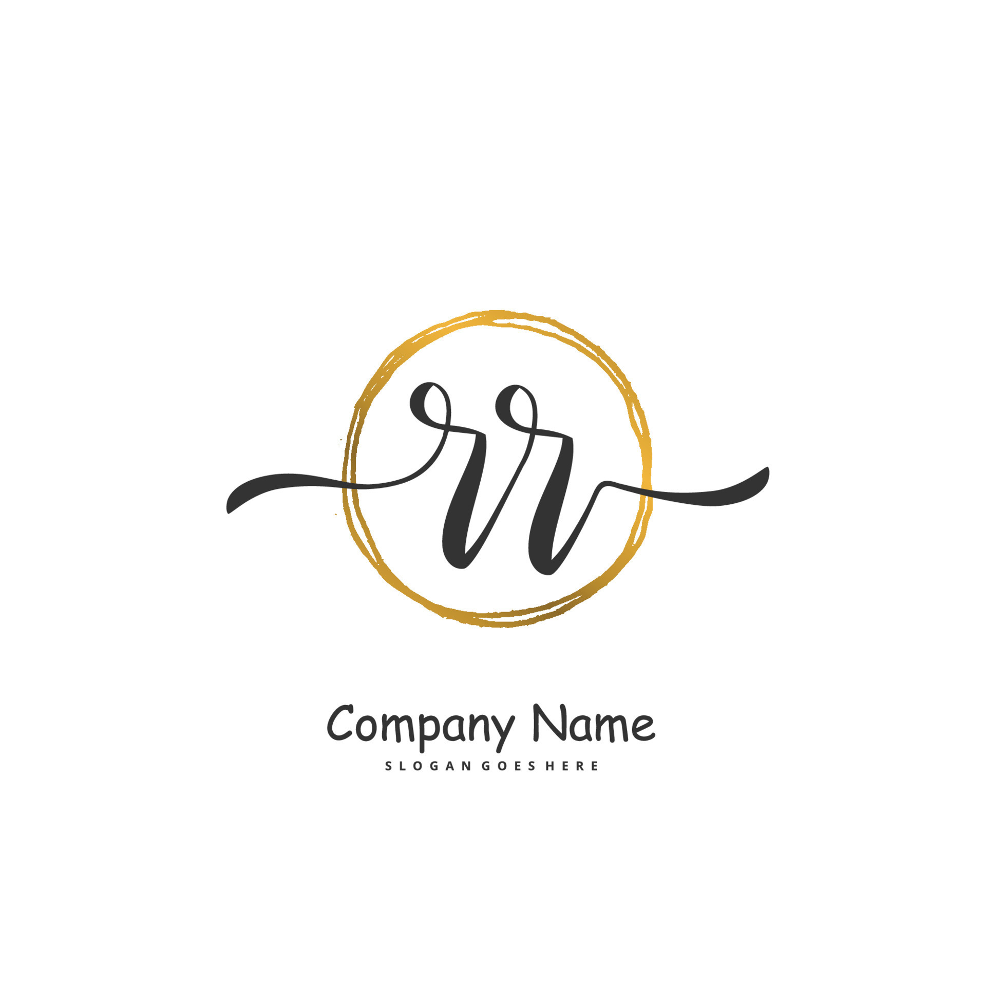 RR Initial handwriting and signature logo design with circle. Beautiful ...