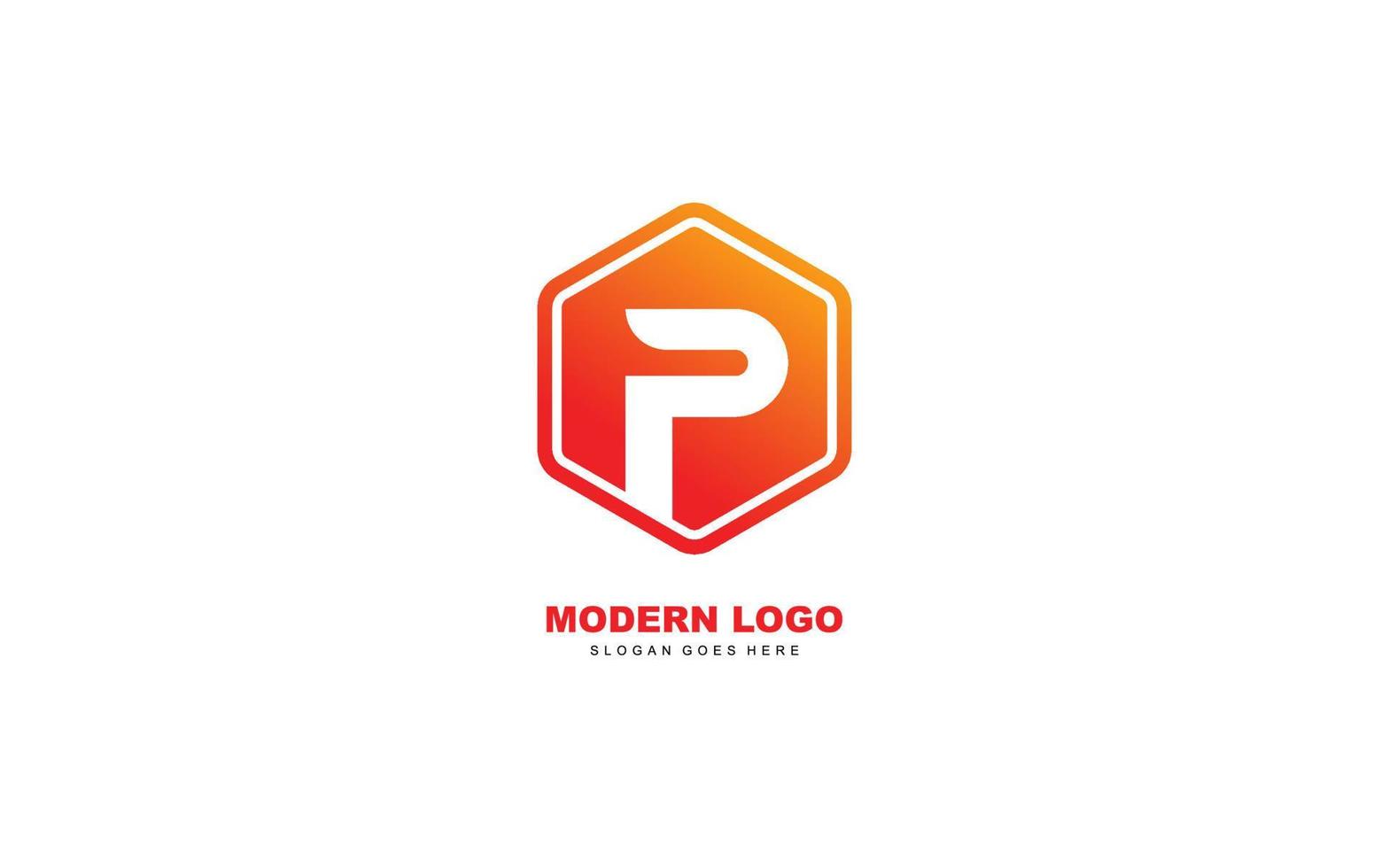 P logo shape for identity. letter template vector illustration for your brand.