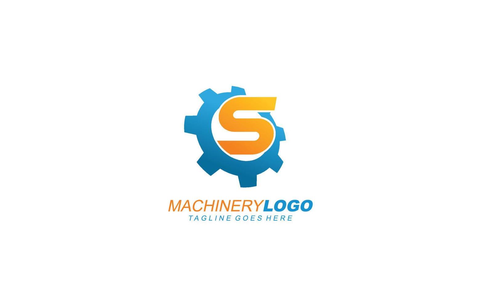 S logo gear for identity. industrial template vector illustration for your brand.
